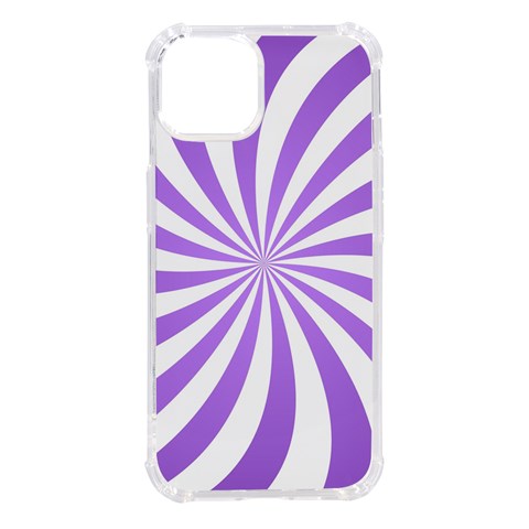 Spiral Vortex Rays Lavender Swirl Purple iPhone 14 TPU UV Print Case from ArtsNow.com Front