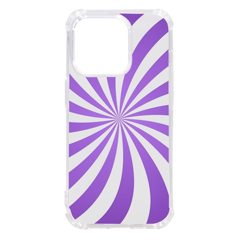 Spiral Vortex Rays Lavender Swirl Purple iPhone 14 Pro TPU UV Print Case from ArtsNow.com Front