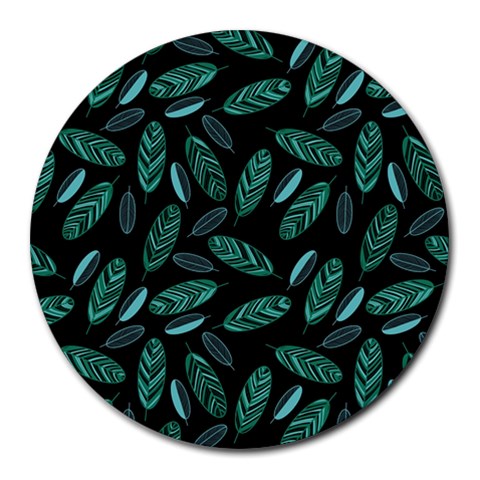 Leaves Pattern Abstract Blade Round Mousepad from ArtsNow.com Front