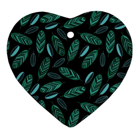 Leaves Pattern Abstract Blade Ornament (Heart) from ArtsNow.com Front