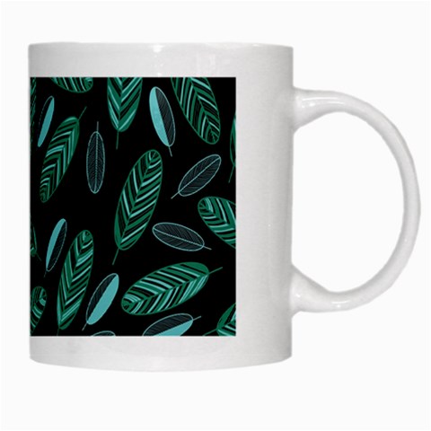 Leaves Pattern Abstract Blade White Mug from ArtsNow.com Right