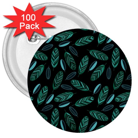 Leaves Pattern Abstract Blade 3  Buttons (100 pack)  from ArtsNow.com Front