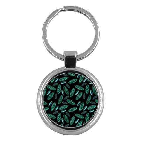 Leaves Pattern Abstract Blade Key Chain (Round) from ArtsNow.com Front