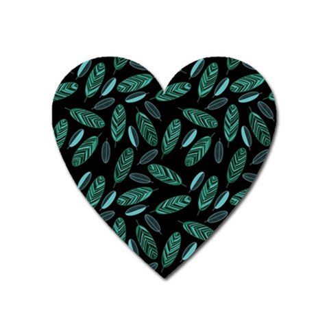 Leaves Pattern Abstract Blade Heart Magnet from ArtsNow.com Front