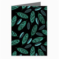 Leaves Pattern Abstract Blade Greeting Card from ArtsNow.com Left