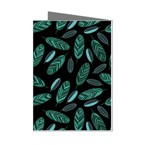 Leaves Pattern Abstract Blade Mini Greeting Cards (Pkg of 8) from ArtsNow.com Left