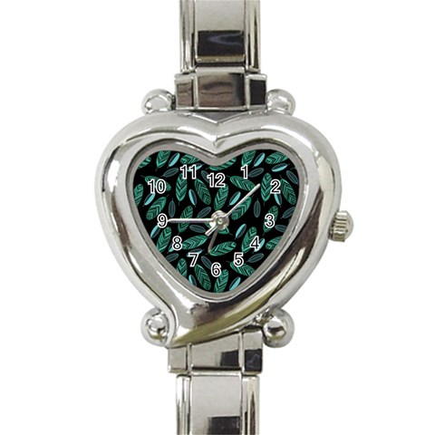 Leaves Pattern Abstract Blade Heart Italian Charm Watch from ArtsNow.com Front