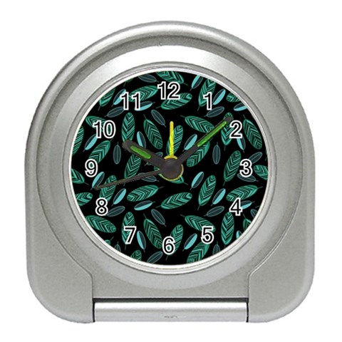 Leaves Pattern Abstract Blade Travel Alarm Clock from ArtsNow.com Front