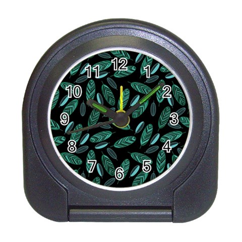 Leaves Pattern Abstract Blade Travel Alarm Clock from ArtsNow.com Front