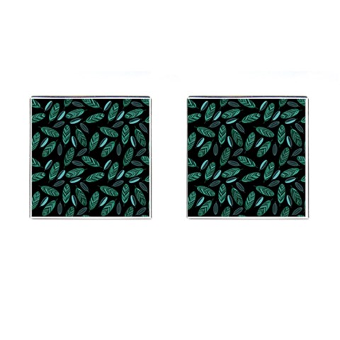 Leaves Pattern Abstract Blade Cufflinks (Square) from ArtsNow.com Front(Pair)