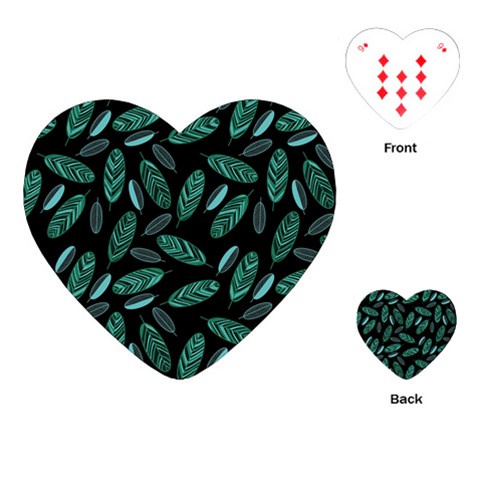 Leaves Pattern Abstract Blade Playing Cards Single Design (Heart) from ArtsNow.com Front