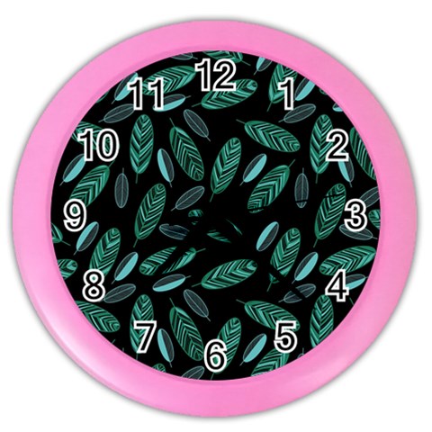 Leaves Pattern Abstract Blade Color Wall Clock from ArtsNow.com Front