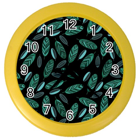 Leaves Pattern Abstract Blade Color Wall Clock from ArtsNow.com Front