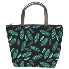 Leaves Pattern Abstract Blade Bucket Bag from ArtsNow.com Front