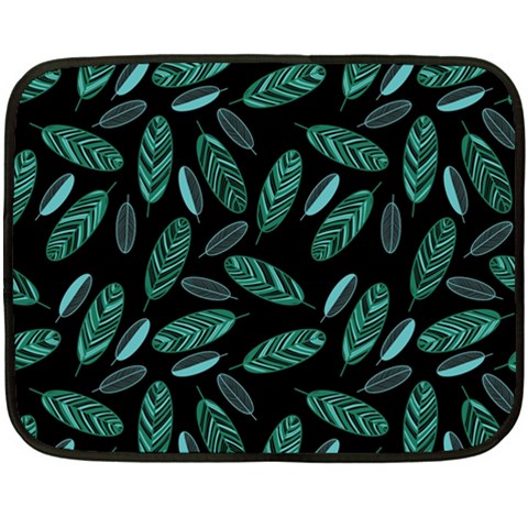 Leaves Pattern Abstract Blade Two Sides Fleece Blanket (Mini) from ArtsNow.com 35 x27  Blanket Back