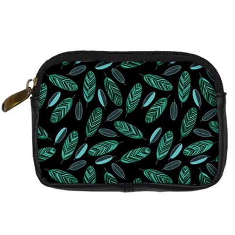 Leaves Pattern Abstract Blade Digital Camera Leather Case from ArtsNow.com Front