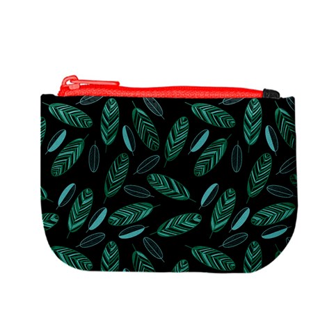 Leaves Pattern Abstract Blade Mini Coin Purse from ArtsNow.com Front