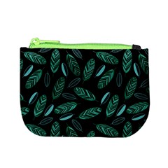 Leaves Pattern Abstract Blade Mini Coin Purse from ArtsNow.com Front