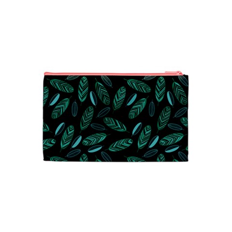 Leaves Pattern Abstract Blade Cosmetic Bag (Small) from ArtsNow.com Back