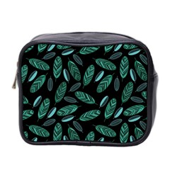 Leaves Pattern Abstract Blade Mini Toiletries Bag (Two Sides) from ArtsNow.com Front