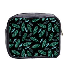 Leaves Pattern Abstract Blade Mini Toiletries Bag (Two Sides) from ArtsNow.com Back