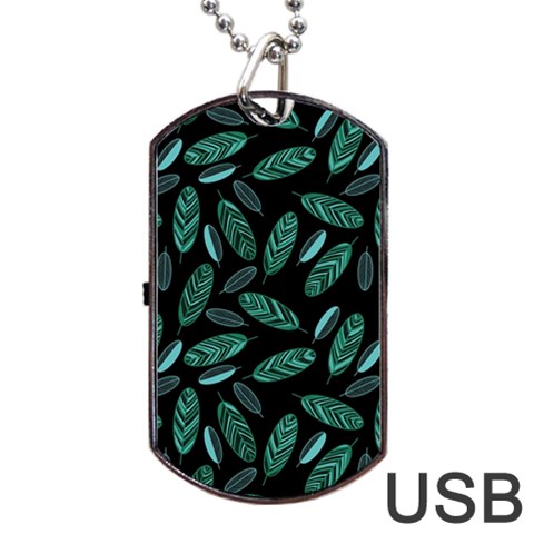 Leaves Pattern Abstract Blade Dog Tag USB Flash (One Side) from ArtsNow.com Front