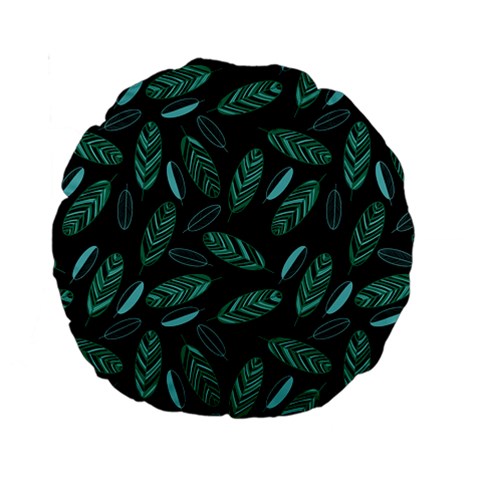 Leaves Pattern Abstract Blade Standard 15  Premium Round Cushions from ArtsNow.com Back