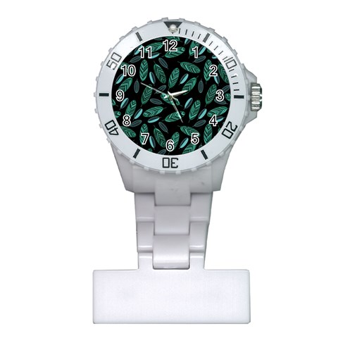 Leaves Pattern Abstract Blade Plastic Nurses Watch from ArtsNow.com Front