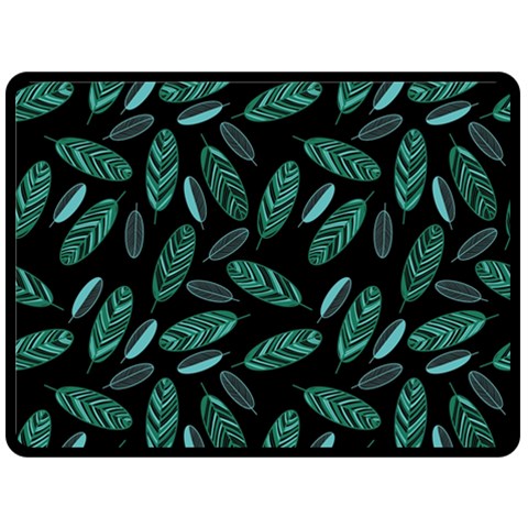 Leaves Pattern Abstract Blade Two Sides Fleece Blanket (Large) from ArtsNow.com 80 x60  Blanket Front