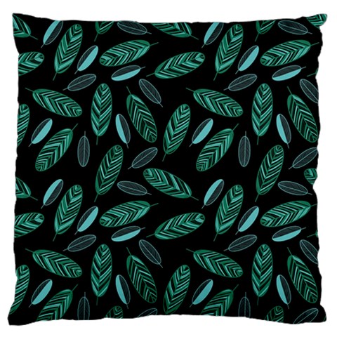 Leaves Pattern Abstract Blade Large Premium Plush Fleece Cushion Case (One Side) from ArtsNow.com Front