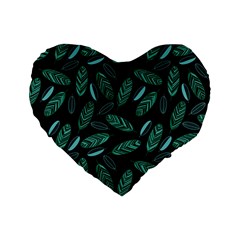 Leaves Pattern Abstract Blade Standard 16  Premium Flano Heart Shape Cushions from ArtsNow.com Front