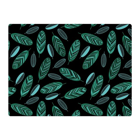 Leaves Pattern Abstract Blade Two Sides Premium Plush Fleece Blanket (Mini) from ArtsNow.com 35 x27  Blanket Back