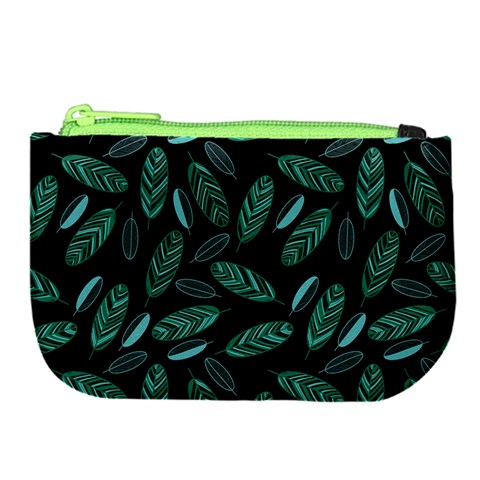 Leaves Pattern Abstract Blade Large Coin Purse from ArtsNow.com Front