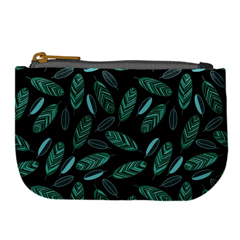 Leaves Pattern Abstract Blade Large Coin Purse from ArtsNow.com Front