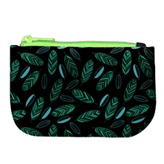 Leaves Pattern Abstract Blade Large Coin Purse from ArtsNow.com Front