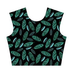 Leaves Pattern Abstract Blade Cotton Crop Top from ArtsNow.com Front