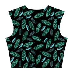 Leaves Pattern Abstract Blade Cotton Crop Top from ArtsNow.com Back