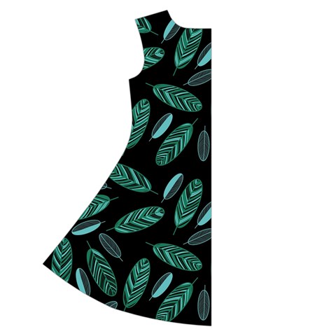 Leaves Pattern Abstract Blade Short Sleeve V Back Left