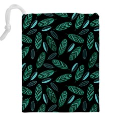 Leaves Pattern Abstract Blade Drawstring Pouch (4XL) from ArtsNow.com Back