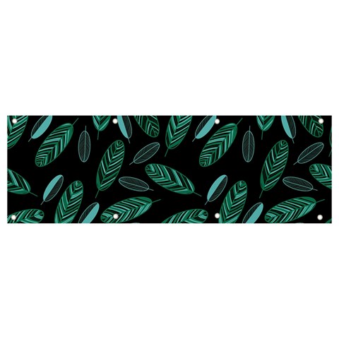 Leaves Pattern Abstract Blade Banner and Sign 9  x 3  from ArtsNow.com Front