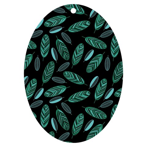 Leaves Pattern Abstract Blade UV Print Acrylic Ornament Oval from ArtsNow.com Front