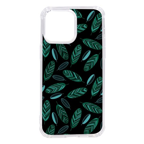 Leaves Pattern Abstract Blade iPhone 14 Pro Max TPU UV Print Case from ArtsNow.com Front