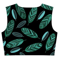 Leaves Pattern Abstract Blade Trumpet Sleeve Cropped Top from ArtsNow.com Back