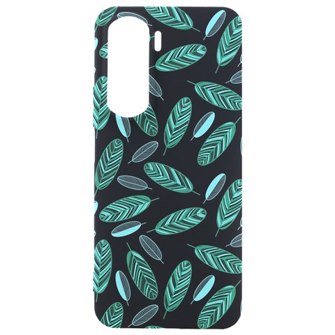 Leaves Pattern Abstract Blade Samsung Galaxy S24 Plus 6.7 Inch Black TPU UV Case from ArtsNow.com Front