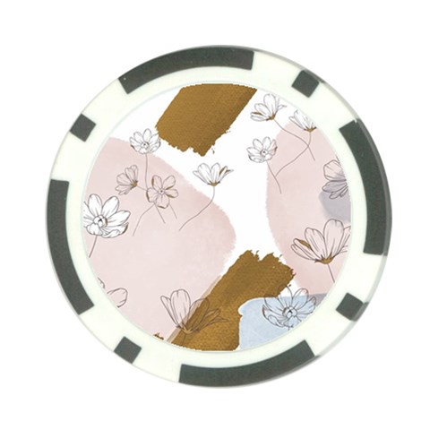 Flower Branch Corolla Wreath Poker Chip Card Guard (10 pack) from ArtsNow.com Front