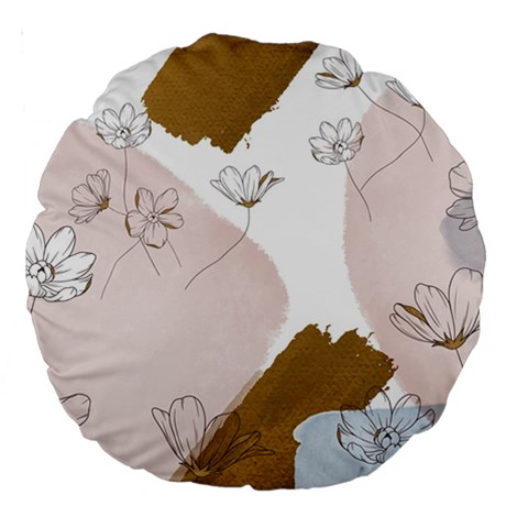 Flower Branch Corolla Wreath Large 18  Premium Round Cushions from ArtsNow.com Front