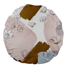 Flower Branch Corolla Wreath Large 18  Premium Flano Round Cushions from ArtsNow.com Front