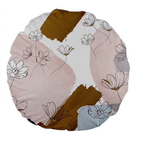 Flower Branch Corolla Wreath Large 18  Premium Flano Round Cushions from ArtsNow.com Back