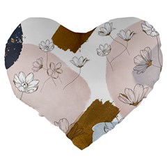 Flower Branch Corolla Wreath Large 19  Premium Flano Heart Shape Cushions from ArtsNow.com Back