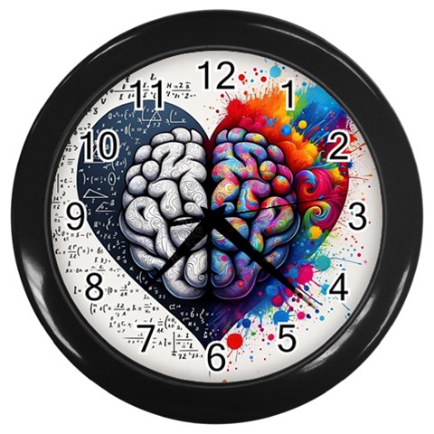 Brain Heart Math Wall Clock (Black) from ArtsNow.com Front